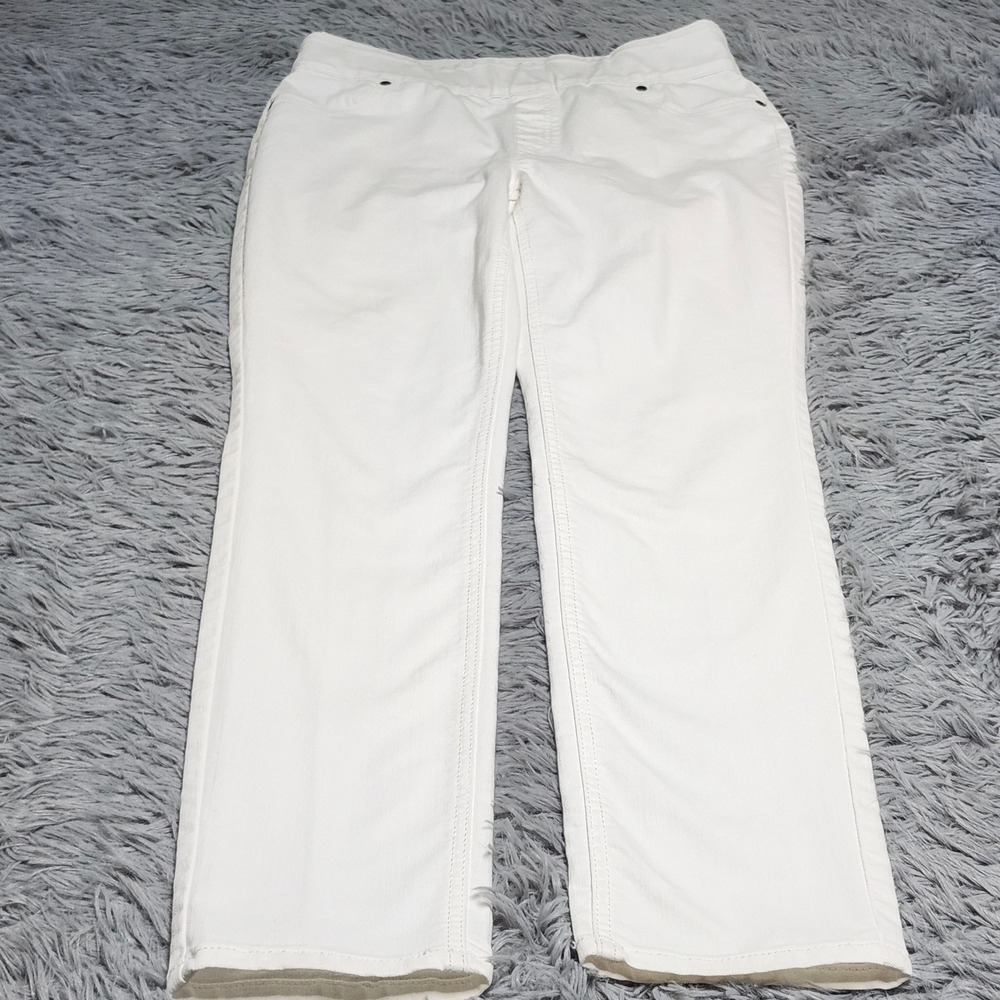 Chicos So Slimming Straight Leg Jeans Womens Chicos 0 US 4 White Pull On Stretch